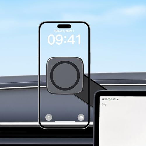 GAOQIAO Phone Mount for Tesla Model Y Accessories, Never Damage to Car Screen, for MagSafe Magnetic Car Dash Phone Holder for Tesla Model 3/Y/S/X/Cybertruck Accessories (for Model 3/Y/S/X/Cybertruck)