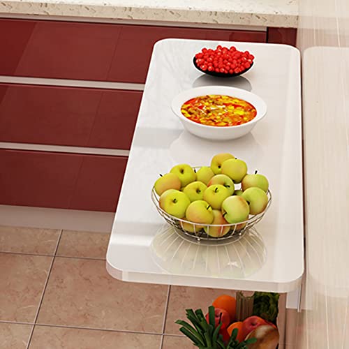 Table flottante de cuisine en bois pour un coin repas convivial