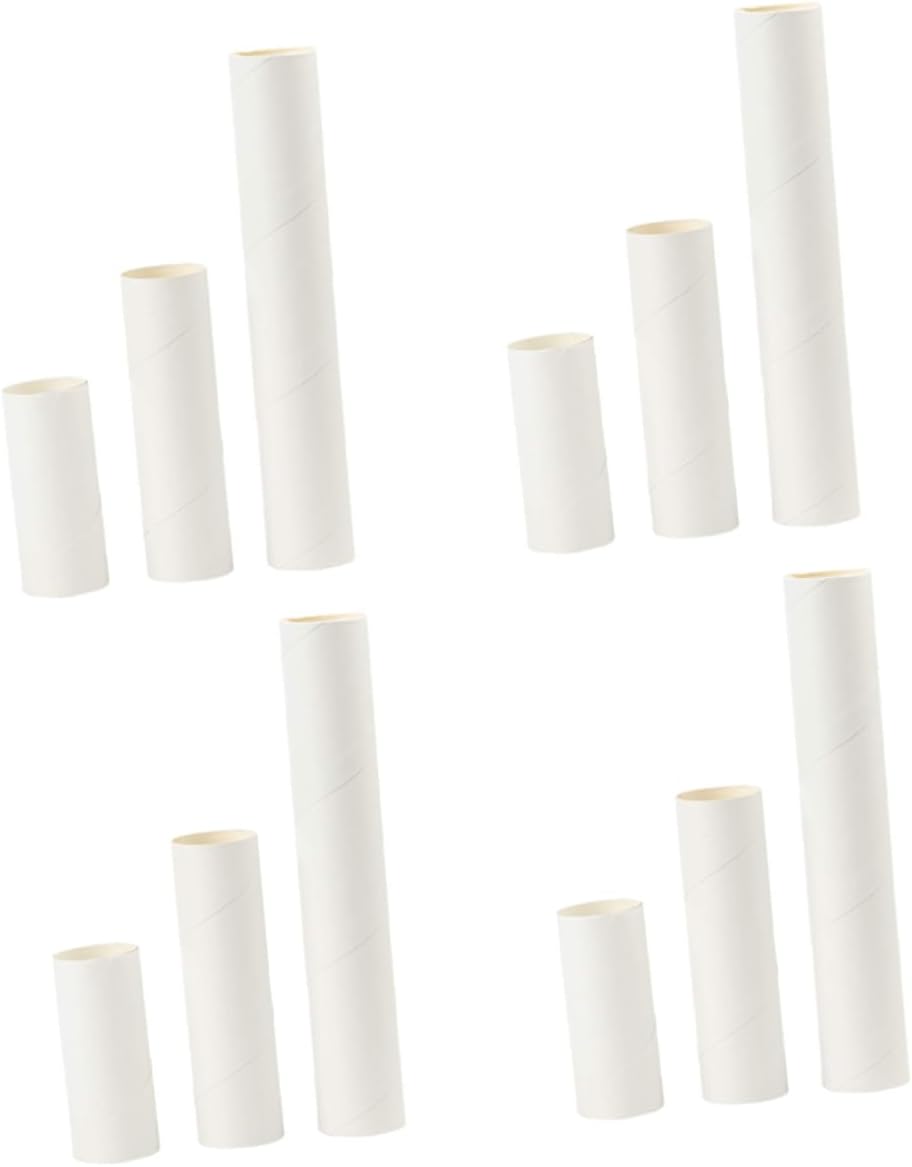 FUNNETOYU 24pcs Kraft Paper Tubes Cardboard for Boys and Girls Art Cardboard Tubes for DIY Drawings Paintings Posters Protector
