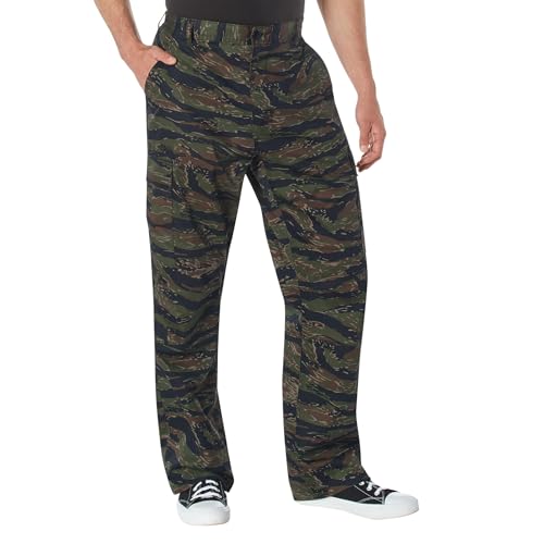 Rothco 22417 Relaxed Fit Zipper Fly BDU Pants Color : Tiger Stripe Camo,Size : S (27"-31" Waist)