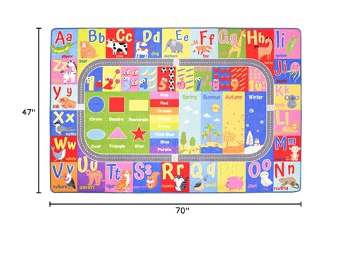 image for HOMORE Kids Educational Rug, Kids Collection Area Rug for Learning Alp