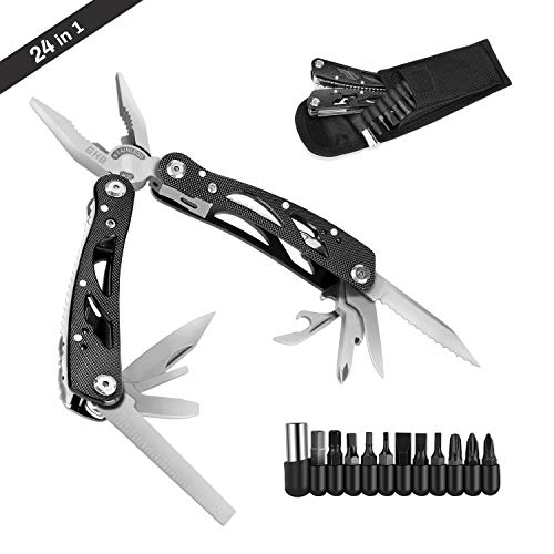 GHB Plegable Multi-alicates 24 en 1 de Acero Inoxidable Navaja Suiza Alicate Destornillador Herramienta Multifuncional