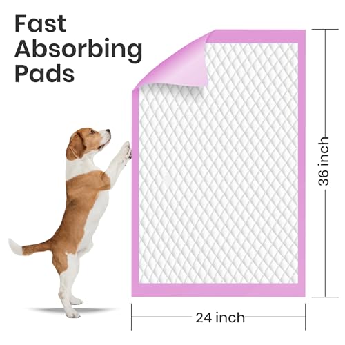 Image of FPN Pink Puppy Pads for Dogs 25 Count 24x36 Inch | Extra Large Disposable Pee Pads for Dogs & Puppies | Dog Training Pads for Potty Training, Pet Training Pads, Dog Pads XL