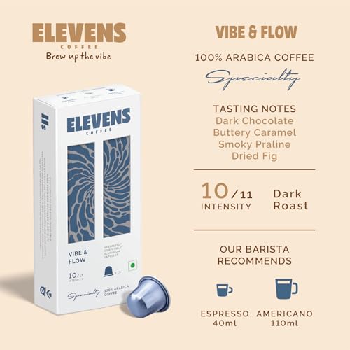Image of ELEVENS COFFEE | Variety Pack 1 | Coffee Capsules | 100% Arabica & Robusta | 44 Aluminium Coffee Pods (11 x 4 Flavours) | Dark Roast | Intensity 8-10 | Compatible with Nespresso