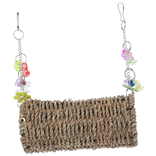 GALPADA 1Set Household Parrot Swing Durable Bird Hammock Decor for Parrots Lovebirds and Pets Creative Straw Design for Cage Play and Relaxation