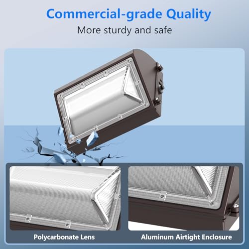 Deamoris 200W 8Pack LED Wall Pack Light with Photocell, 30,000LM, 5000K Daylight White, IP65 Waterproof Outdoor Wall Light, Dusk to Dawn Commercial Exterior Lighting for Garage, Warehouse, Driveway - Image 6