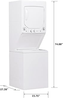 GE 24" Unitized Washer-Elec Dryer White