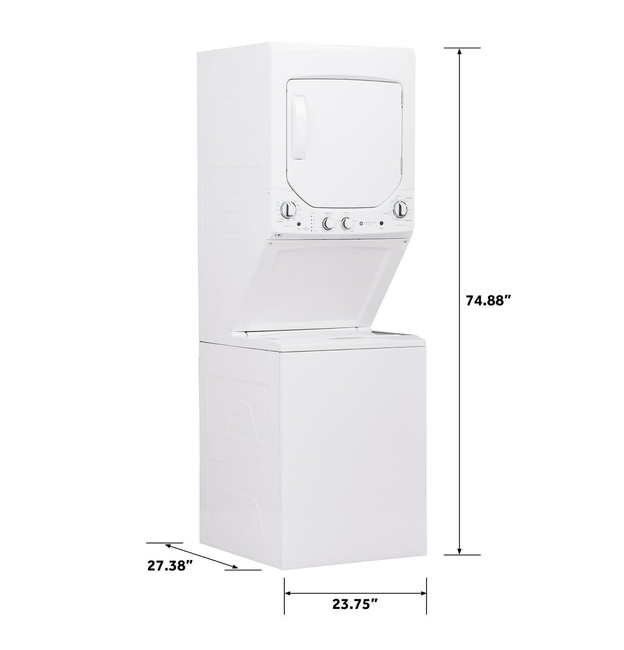 GE 24" Unitized Washer-Elec Dryer White