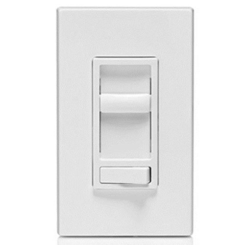 Image of Leviton 6674-P0W SureSlide Universal 150-Watt LED and CFL /600-Watt Incandescent Dimmer, White (3 Pack)
