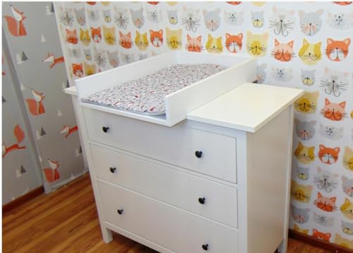 Plan à langer avec façades droites vert pour commode IKEA 46cm - 5