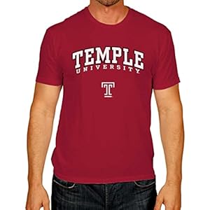 Campus Colors NCAA Adult Gameday Cotton T-Shirt – Premium Quality – Semi-Fitted Style – Officially Licensed Product (Temple Owls – Red, X-Large)