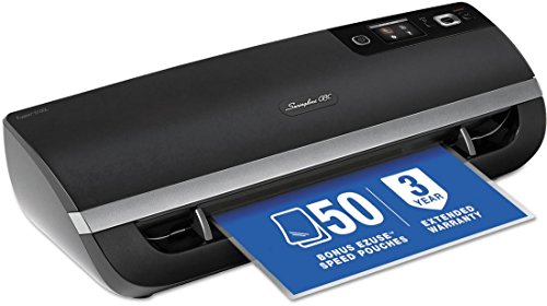 Swingline GBC Thermal Laminator Machine, Fusion 5100L, 12 Inch, 1 Min Warm-up, 1.5-10 Mil, with 50 EZUse Laminating Pouches (1703078)
