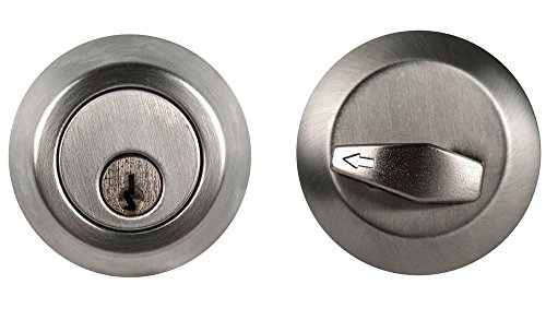 Global Door Controls Single Cylinder Commercial Deadbolt in Brushed Chrome