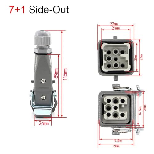 Connecteur robuste multi-conducteurs rectangulaire 10A pour câblage