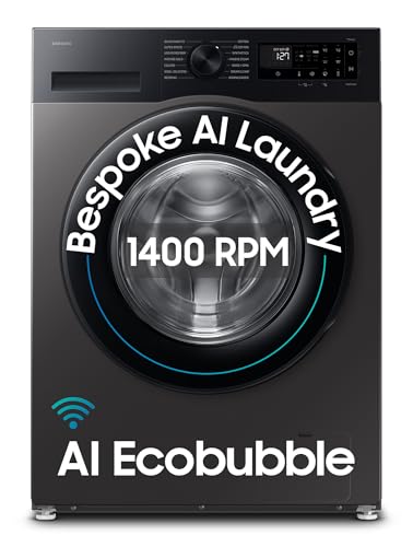 Image of Samsung 9 kg, 5 star, AI EcoBubble, Super Speed, Wi-Fi, Hygiene Steam with Inbuilt Heater, Digital Inverter, Fully-Automatic Front Load Washing Machine (WW90DG5U24AXTL, Inox)