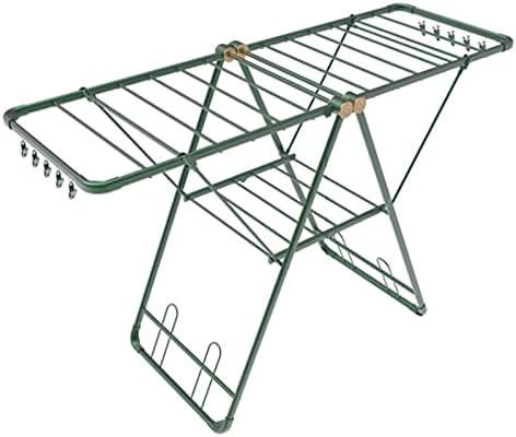 Foldable Clothes Drying Rack Foldable Portable Space Saving Clothes Drying Rack, Aluminium Drying Rack, Adjustable Height with Spread Wings, for Laundry, Bathroom, Balcony