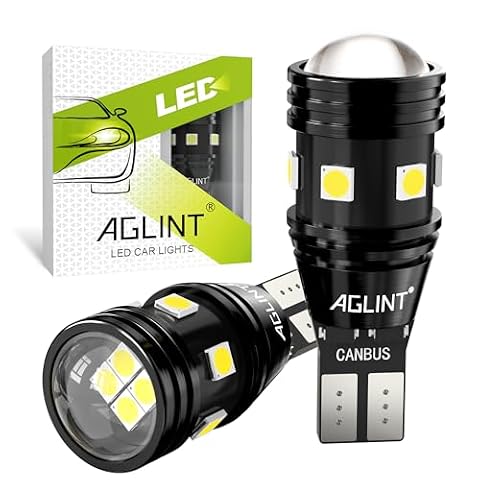 AGLINT Żarówki LED W16W, bez błędów Canbus, bardzo jasne 3030 10SMD T15 921 912 955 do świateł cofania tylnych tylnych świateł postojowych 12 V 24 V 6500 K Xenon biały zestaw 2 szt
