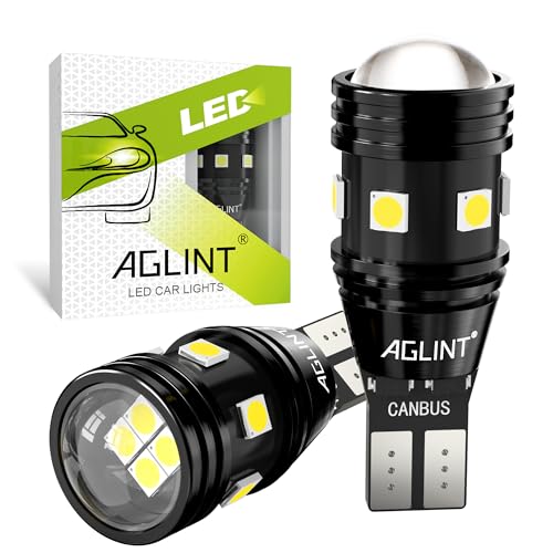 AGLINT W16W LED Bulbs CANBUS Error Free Extremely Bright 3030 10SMD T15 921 912 955 for Car Reverse Light Backup Parking Lights 12V 24V 6500K Xenon White Pack of 2