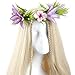 KorViSHOW Hawaiian Leis Flower Headband - Hawaii Floral Headpiece Tropical Luau Flower Crown with Ribbon Lei Luau Dress Up Accessory Summer Beach Wedding Party Festival Photos (Purple, Pink)