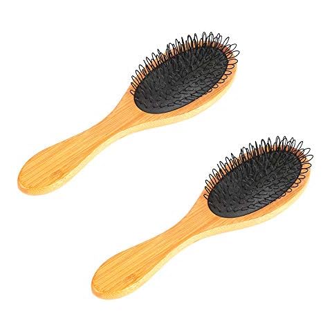 2Pcs Loop Wig Brush Wood Hair Brush Hair Extension Brush Hair Pieces Toupees Weaves Brush for Brushing Styling Detangling Natural and Synthetic Hair Wig Brush Set Cover