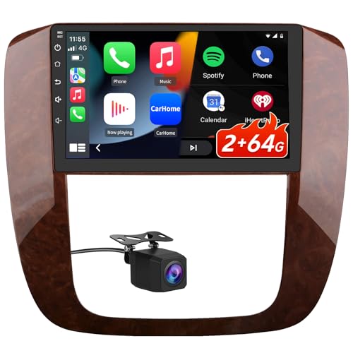 Android 13 [2GB+64GB] Car Radio Compatible for GMC Yukon Chevrolet Tahoe/Suburban 2007-2013, 9 Inch Wireless CarPlay Android Auto with GPS/SWC/Reverse Camera