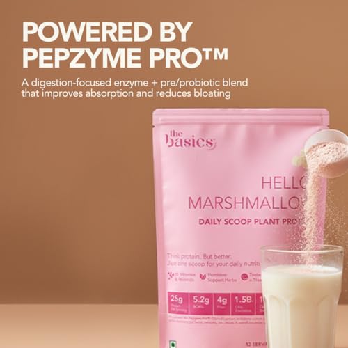 Image of Daily Scoop Plant Protein for Women, 25 g Vegan Protein with Vitamins & Herbs, Marshmallow Flavor, 500 g (Pack of 1)