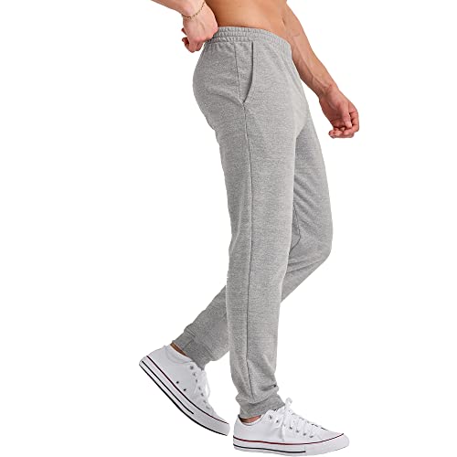 Hanes Men's Originals French Terry Joggers, Lightweight Sweatpants with Pockets, 30" Inseam, Concrete PE Heather, Medium4