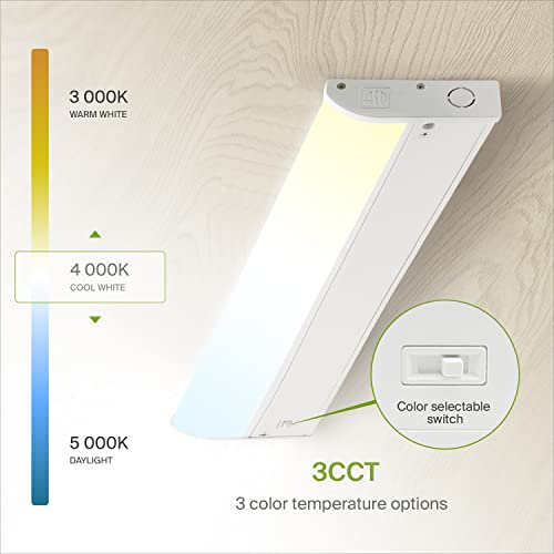 Image of ASD LED Under Cabinet Lighting, 24 inch 12W 822 LM, Dimmable Hardwired Under Cabinet Lights for Kitchen, 3000K /4000K /5000K, Under Counter Light Fixtures, ETL, White