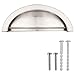 Satin Nickel Kitchen Cabinet Pulls - New 3 Inch Bin Cup Drawer Handles - 10 Pack of Kitchen Cabinet Hardware