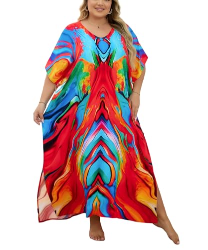 Kaftan Dresses for Women Plus Size Bathing Suit Cover up Caftan Maxi Beach Dresses