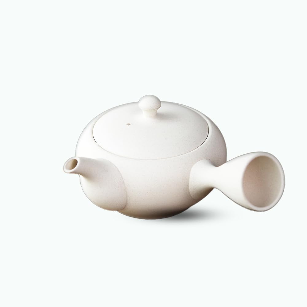 Lifestyle Colorful Teapot, Tokoname Ware, Flat Teapot, Off White, 9.1 fl oz (270 ml), Made in Japan, Pot, Flat-Shaped Pot, Teapot, Tea Strainer, Includes Tea Strainer : Home & Kitchen