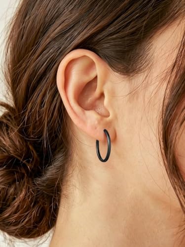 Image of Silvora 14K Gold Plated Huggie Hoop Earrings for Women, Small Sterling Silver Hoops, Hypoallergenic Cartilage Earrings for Sensitive Ears 8 /10 /12 /14 /16 /18 /20MM