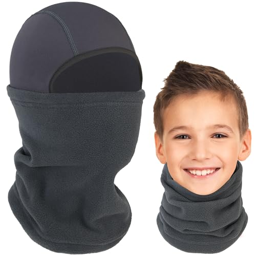 Image of Arcweg Kids Balaclava Ski Mask Thermal Fleece Neck Warmer Winter Windproof Face Hood Mask Fits Under Helmets for Boys Girls