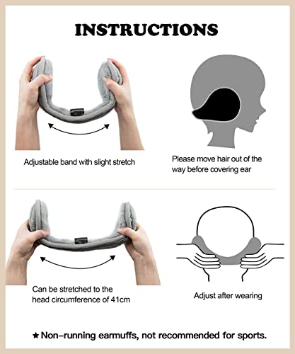 Durio Fluffy Ear Muffs Winter Women Adjustable Furry Earmuffs For Women Winter Soft Fleece Knitted Ear Muff Camel One Size #TOP5