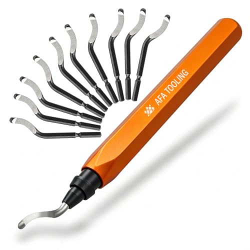 Image of AFA Tooling Deburring Tool, 11 M2 HSS Blades, CNC Anodized Aluminum Handle