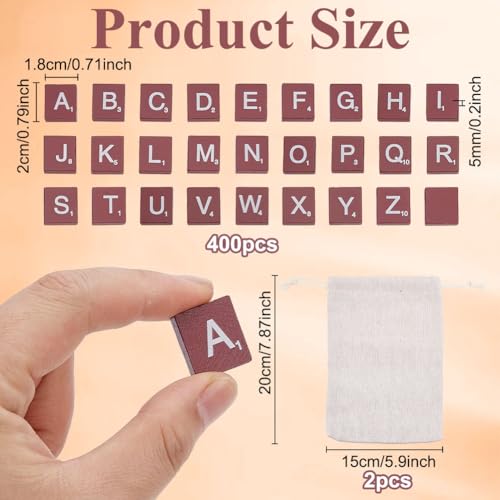 400 piezas de fichas de letras de madera INFUNLY miniatura 2