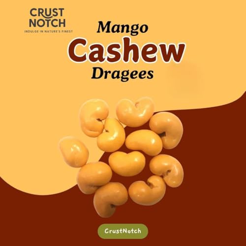 Image of CrustNotch Cashews Coated with Rich Milk Chocolate & Mango Flavor | Premium Chocolate Covered Cashews | Perfect for Gifting & Snacking | Indulge in Sweet, Crunchy Delight 200gm