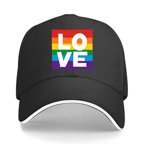 Casquette de baseball rose Pride Love vintage et ajustable pour adulte