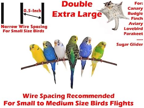 64" Extra Large Double Flight Bird Cage for Parrots & Conures