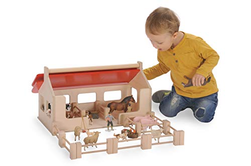 ZYZYZK Miniatur-Spielzeuggebäude Bauernhof aus Holz für Kinder – Bild 3