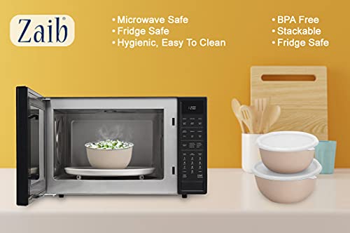 Image of Microwave Safe Stainless Steel Food Storage Container with Lid | Euro Mixing Bowl Set for Kitchen | 500ml, 750ml, 1250ml | Pack of 3 | Leak-Proof (Sand Brown 3)