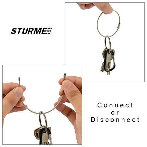 Image of STURME 2 inch Aluminum D Ring Carabiners Clip D Shape Spring Loaded Gate Small Keychain Carabiner Clip Set Outdoor Camping Mini Lock Snap Hooks Spring Link Key Chain Durable Improved 24 PCS
