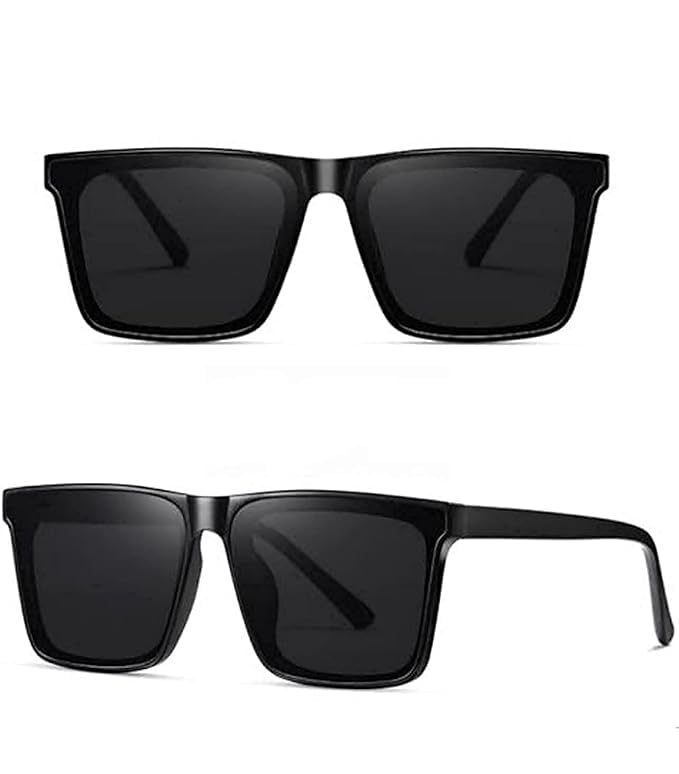 grocery connect New Trending & Modern Sunglasse One Piece Full Black Pack Of -2 Unisex Sunglasses For Men & Women-picture-52