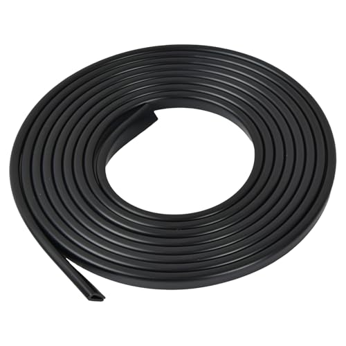 Burlete Puerta Entrada, 3m Perfil de Protección de Bordes, Junta Goma Ventana Aluminio, Protección de Bordes en Forma de U de Goma, para Coches, Electrodomésticos, Puertas de Cristal, Negro