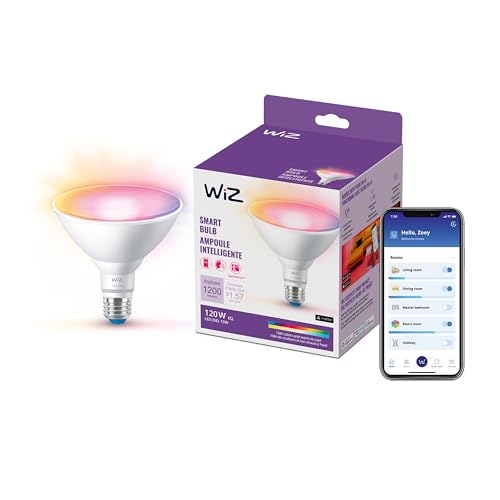 Image of WiZ PAR38 120W Colorful LED Smart Bulb - 1 Pack - E26, Indoor /Outdoor - Connects to your existing Wi-Fi - Voice or App Control - Works with Google Home, Alexa and Siri shortcuts