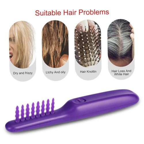 Brosse démêlante électrique cheveux secs et humides avec peigne massage violet