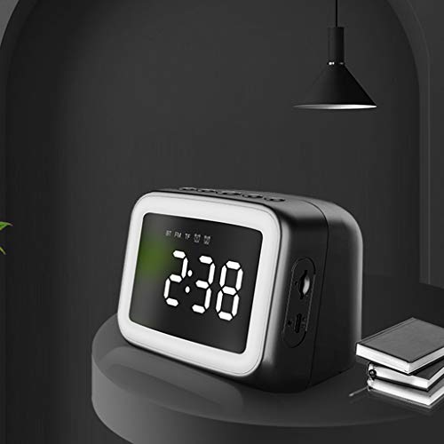 Baoblaze Espelho Display LED Luz Despertador Bluetooth 5.0 - Preto