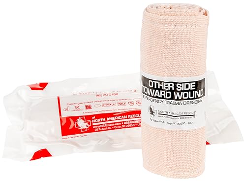 North American Rescue Rolled Responder ETD Emergency Trauma Dressing (6 Inch) NAR Sterile Bandage Wrap for Wounds, Bleeding Control (30-0168)