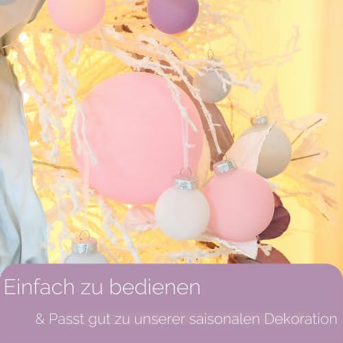Sea Team 2er-Pack 150mm große Samt Weihnachtskugeln Rosa – Ansicht 5