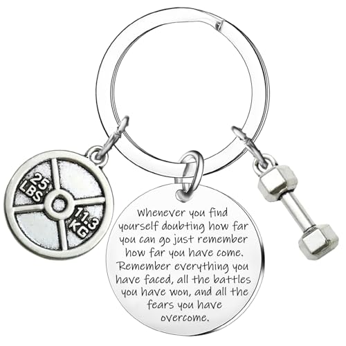 LLAFY Dumbbell Workout Keychain Fitness Keychain Workout Weight Lifting Gifts Power Lifting...